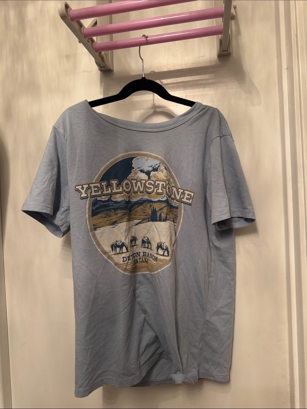 Yellowstone Graphic Tee - Light Blue Short Sleeve